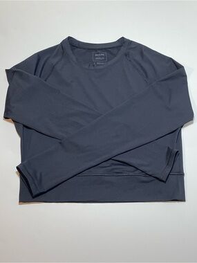 Prana Long-Sleeve Cropped Rashguard Sun Shirt Black UV Protection